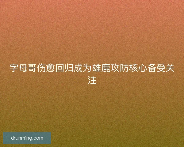字母哥伤愈回归成为雄鹿攻防核心备受关注
